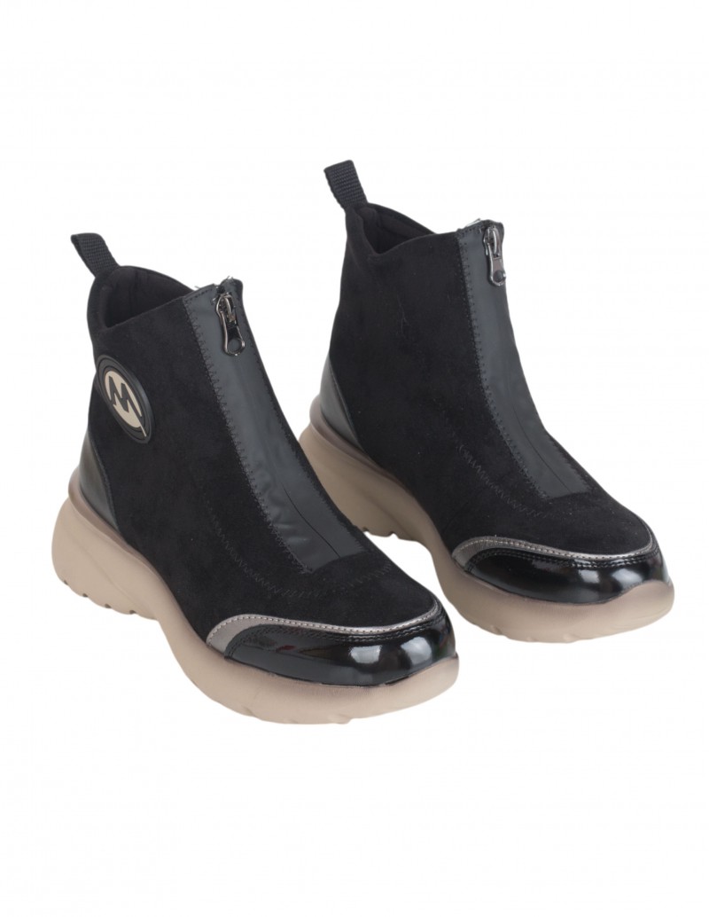 Botines de lluvia negros para mujer