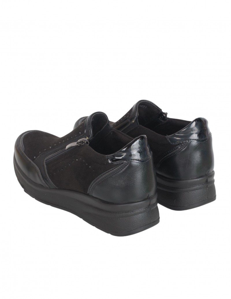 Mocasines Cuña Cremalleras Negro AMARPIES 2