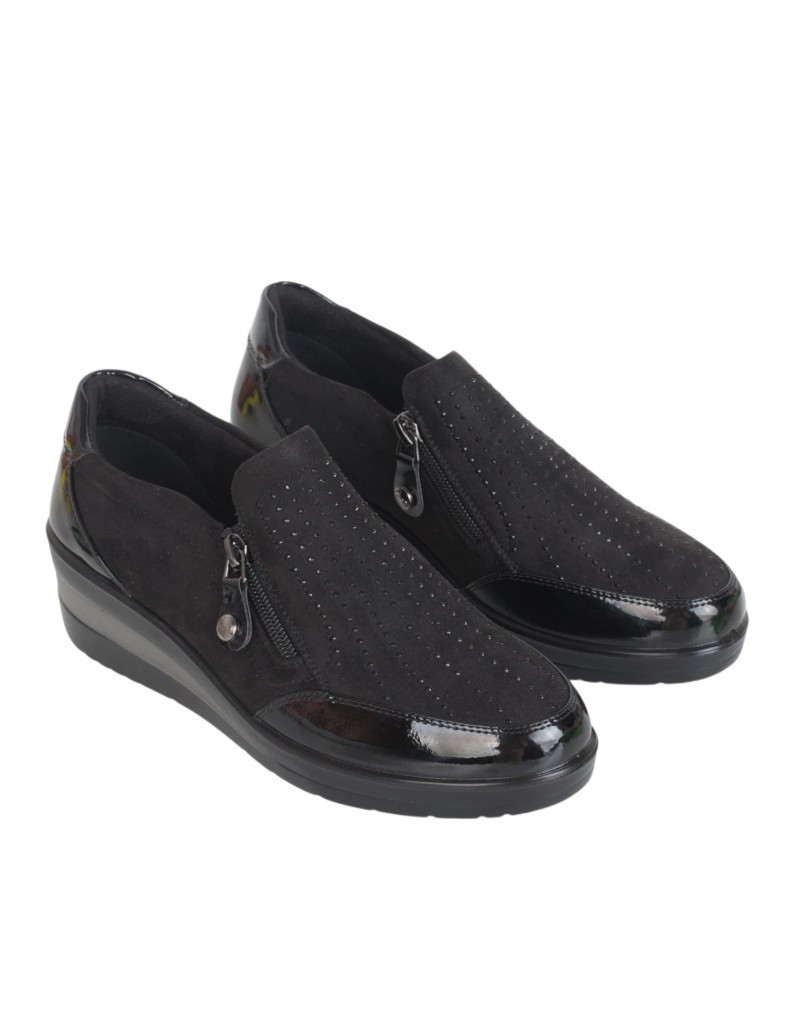 Mocasines Cuña Cremalleras Negro AMARPIES 2