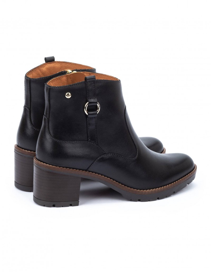PIKOLINOS Botines Tacón Cuadrado Negro