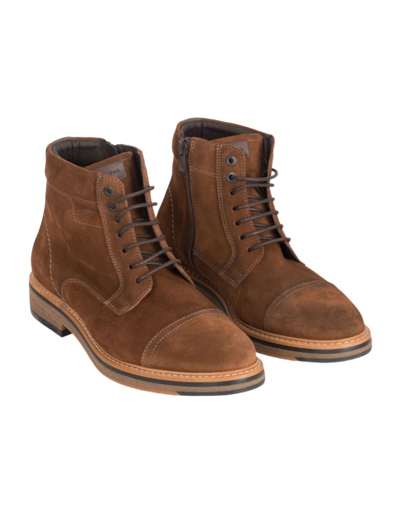FLUCHOS Botines Cordones Serraje Marrón
