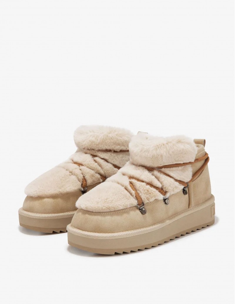 D.FRANKLIN Botas Australianas Bajas Beige 2