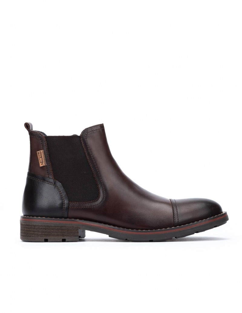 Botines Hombre Marrones Elásticos Laterales