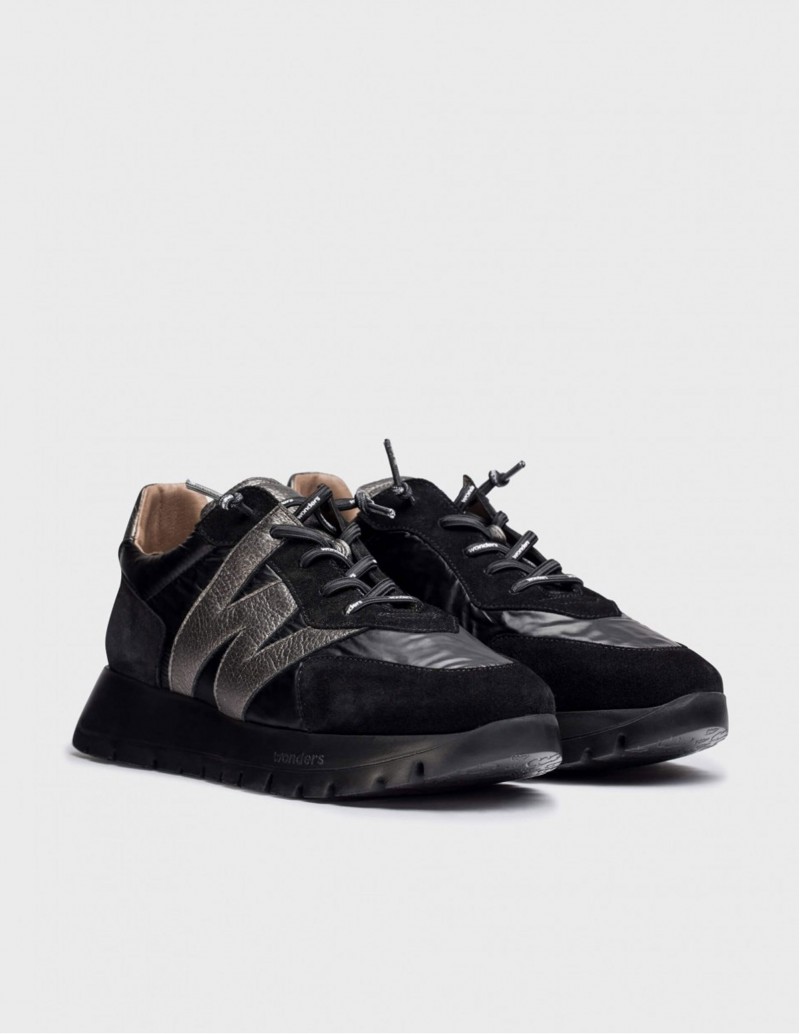 WONDERS Zapatillas Negras Plataforma 2