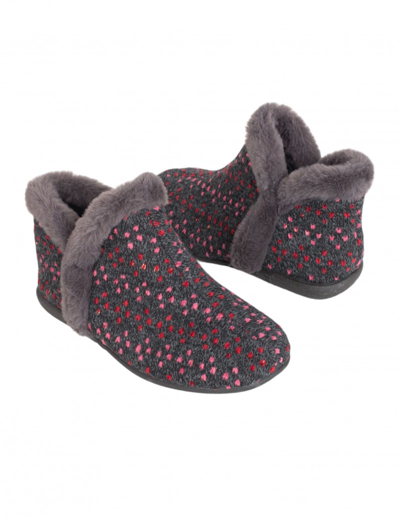 Zapatillas Abotinadas Punto Gris 2