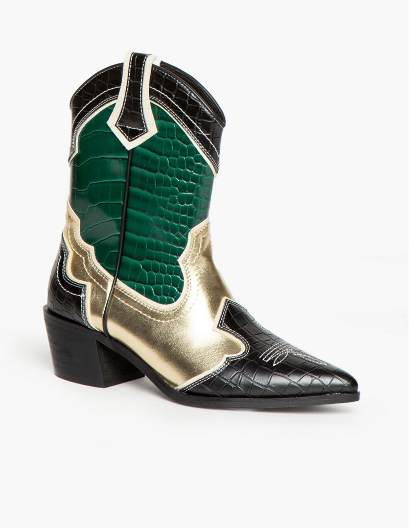 Botines Cowboy Botin Campero Zara Botines Cowboy Metalizados Verde