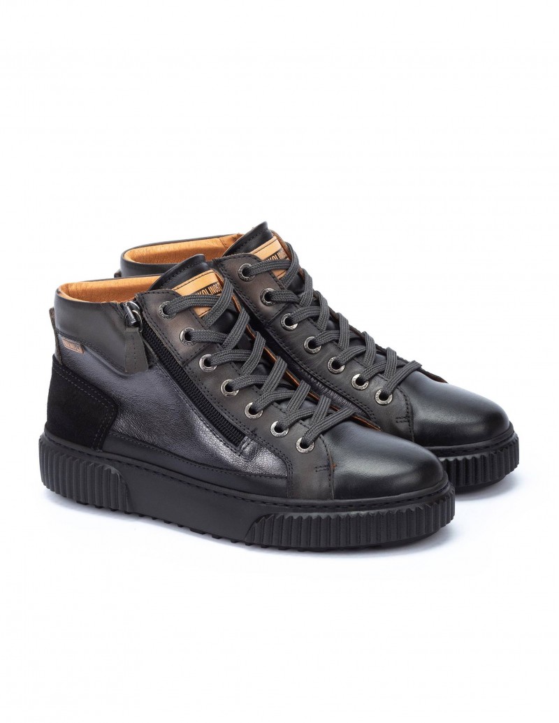 PIKOLINOS Zapatillas Altas Cremallera Negro 2