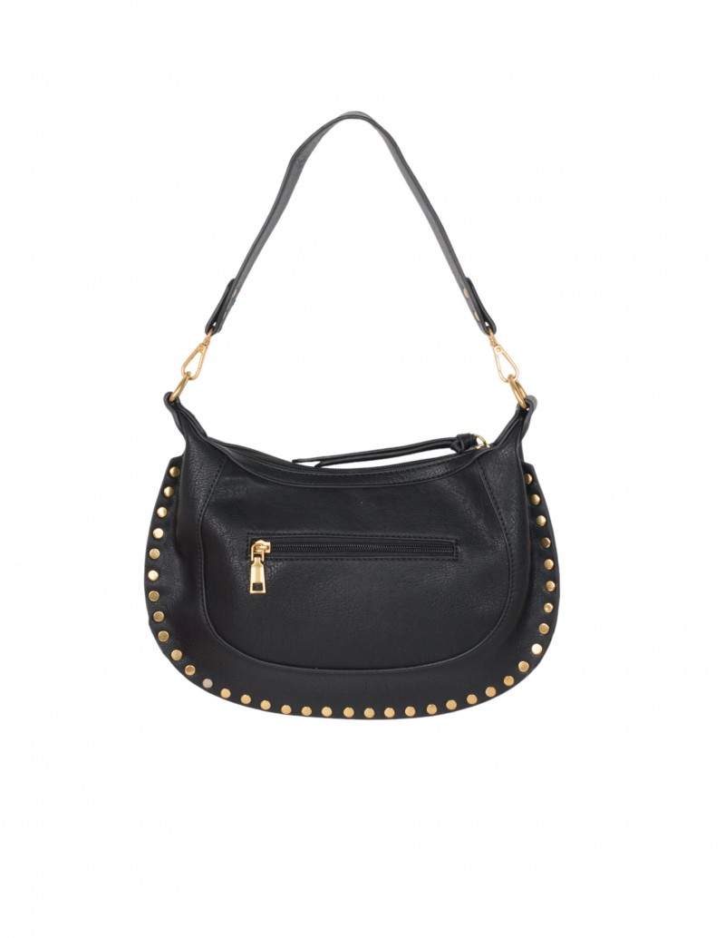 bolso media luna con tachuelas