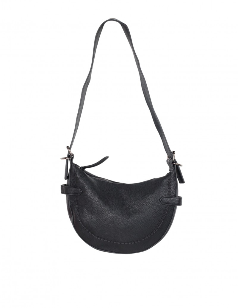 bolso forma media luna negro