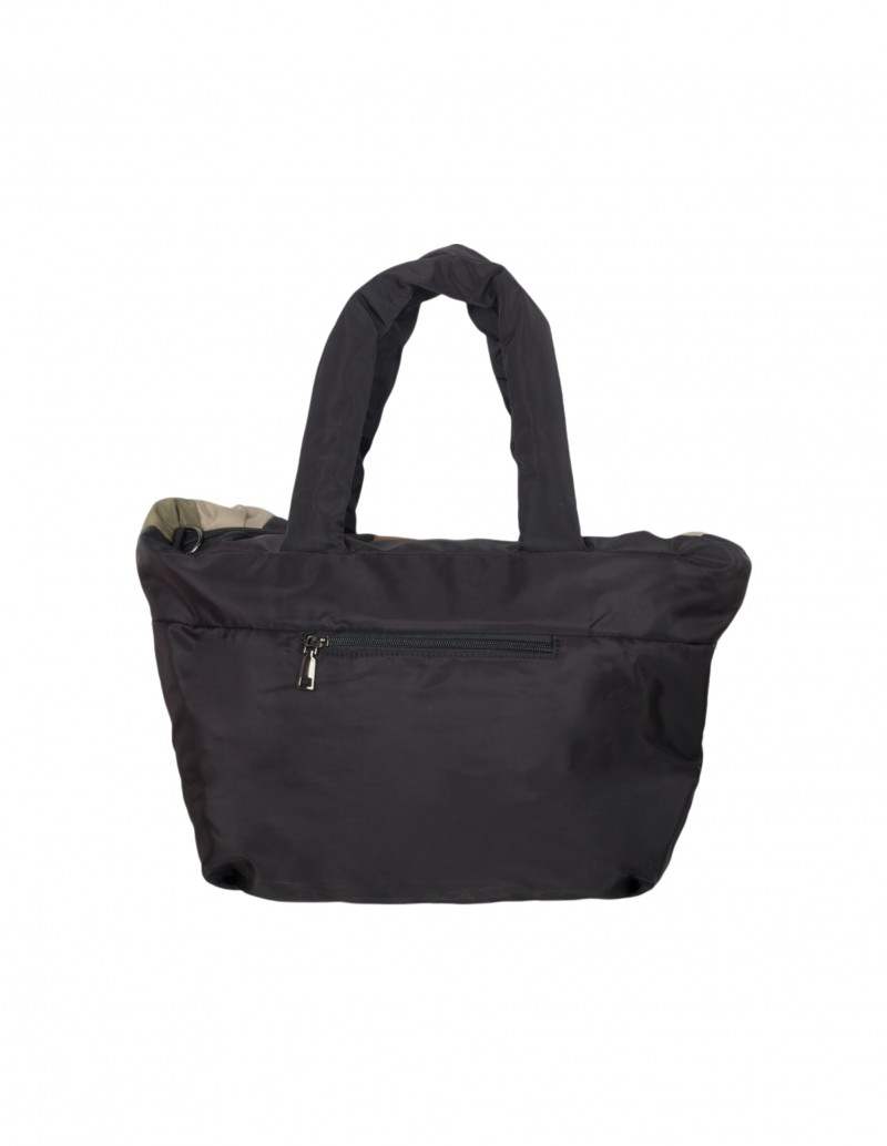 parte trasera negra bolso shopper nylon