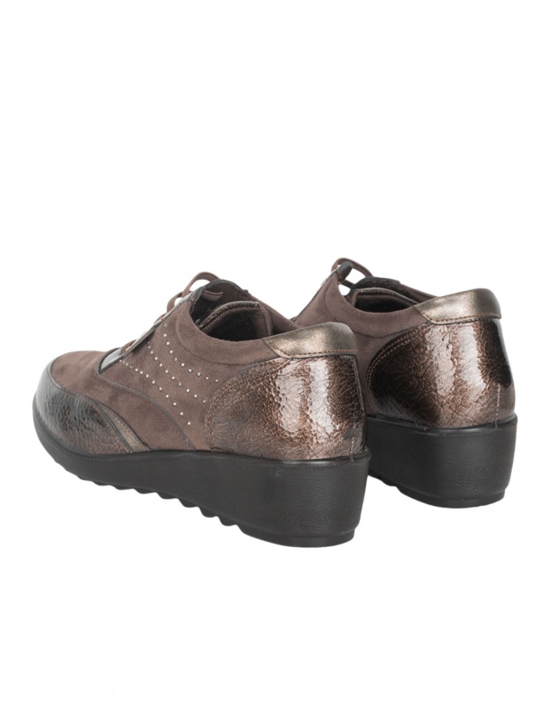 AMARPIES Zapatos Cuña Marrones