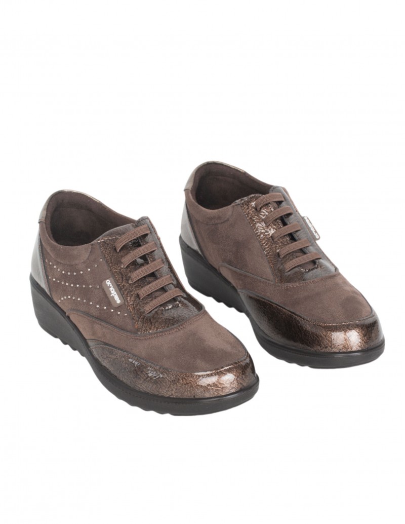 AMARPIES Zapatos Cuña Marrones 2