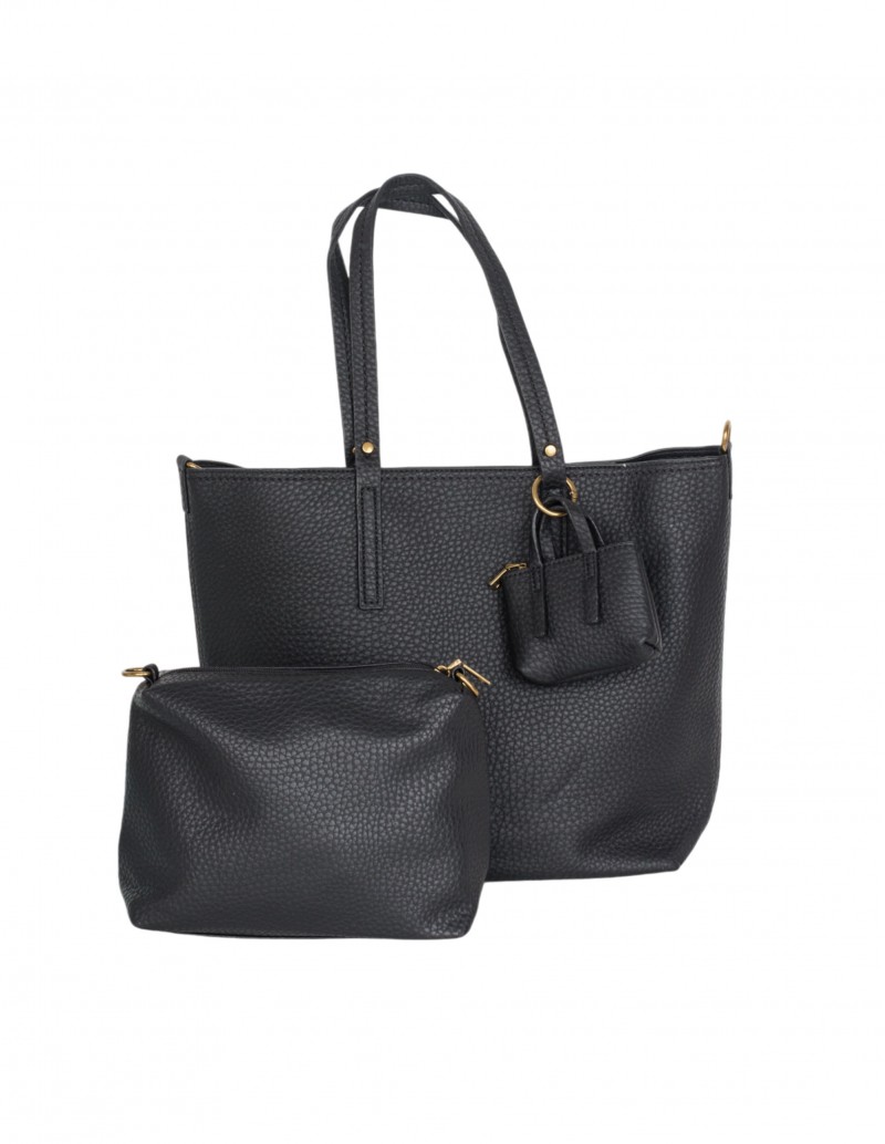 bolso shopper negro neceser interior