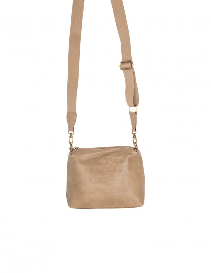 bandolera con neceser interior bolso beige