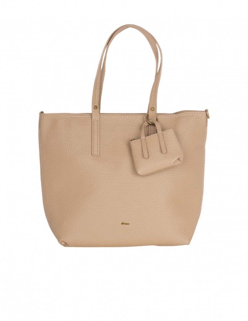 Bolso Shopper Beige Monedero