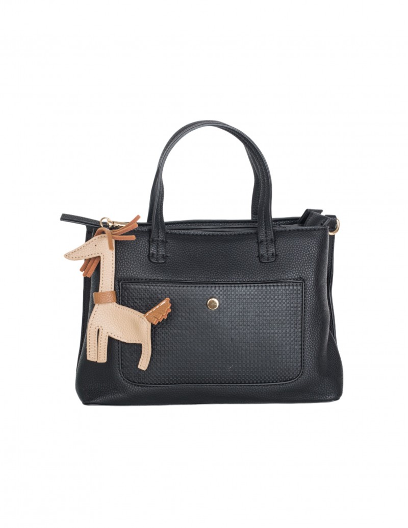 Bolso Satchel Negro Galgo