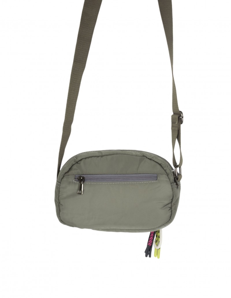 bolso bandolera de nylon verde para mujer