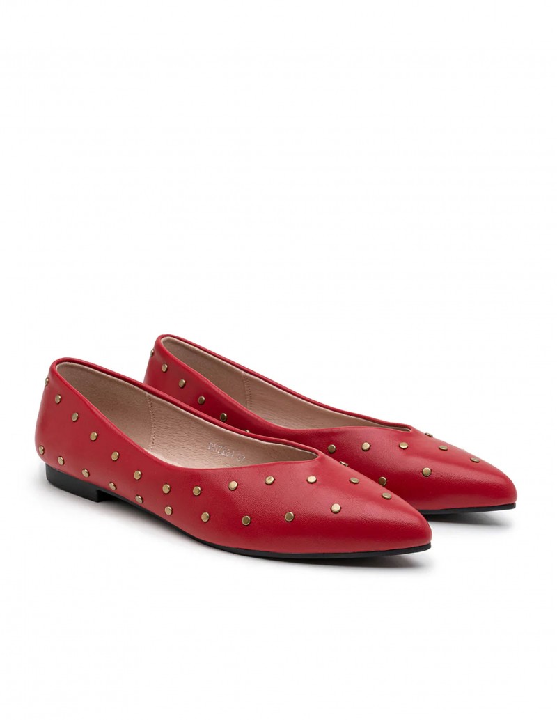 Comprar bailarinas con tachuelas rojo