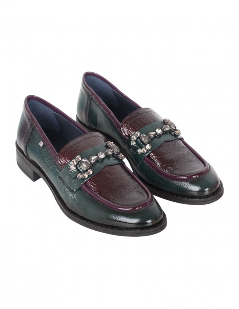 FLUCHOS Mocasines Charol Verde 2
