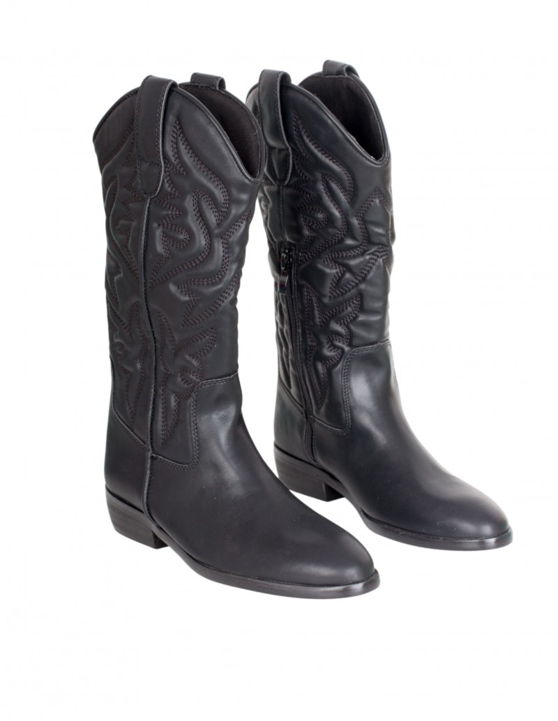 botas camperas negras bordadas 2