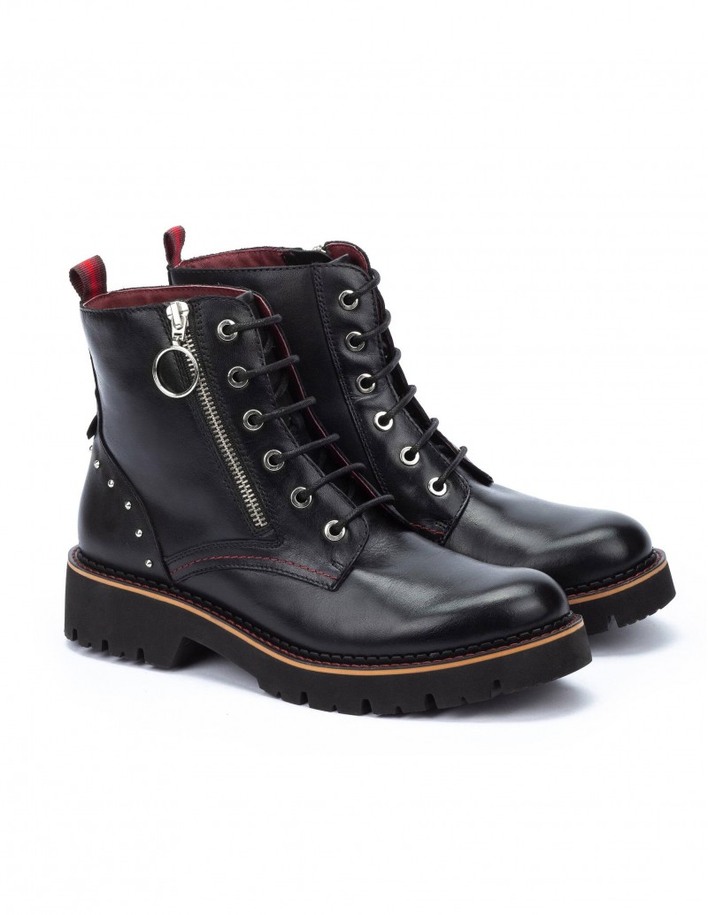 Pikolinos botines cremallera piel negros 2