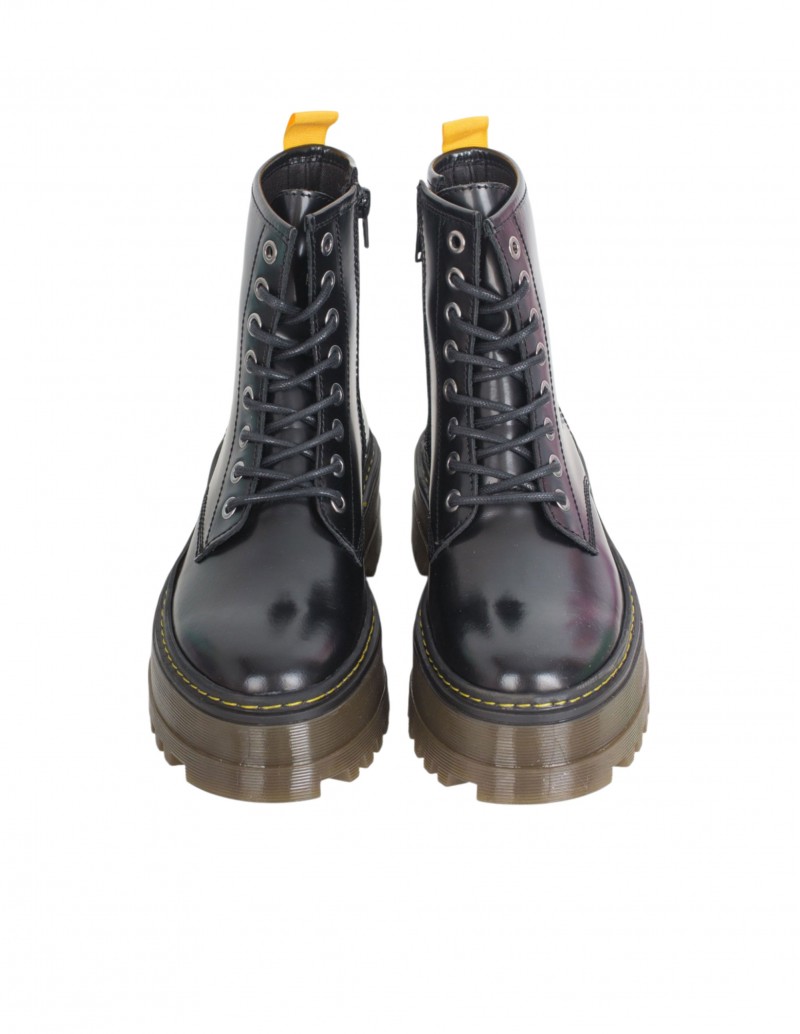 Botas Militares Plataforma Piel Florentic Negras PERA LIMONERA