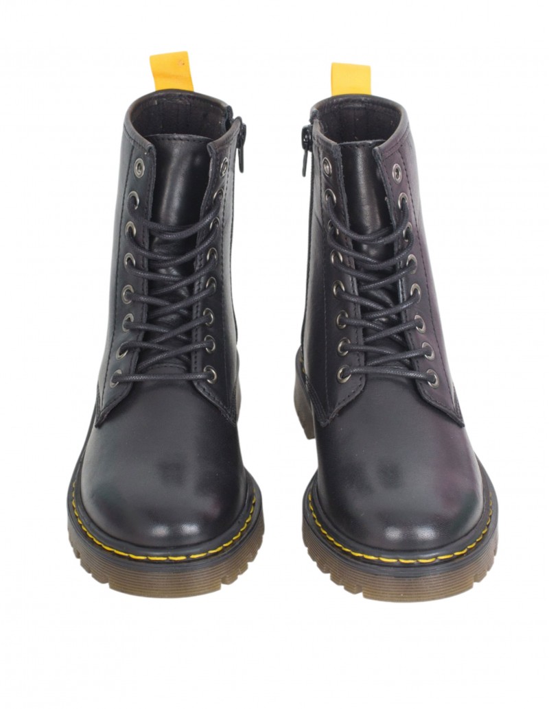 Comprar botas militares negras y planas Pera Limonera para mujer