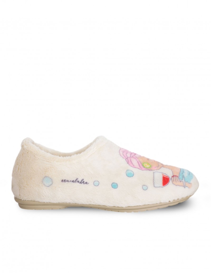 zapatillas casa frase sola en casa beige 2