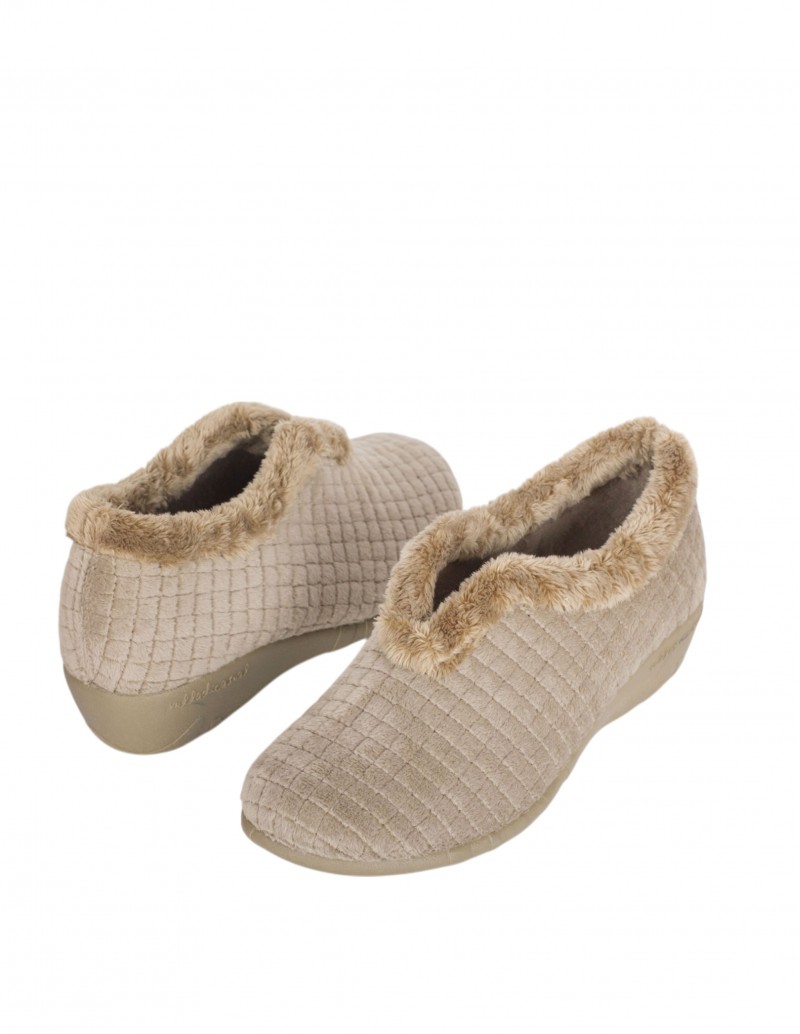 vulladi zapatillas casa cuña baja taupe 2