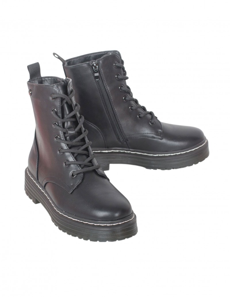 botas militares negras con cordones mujer