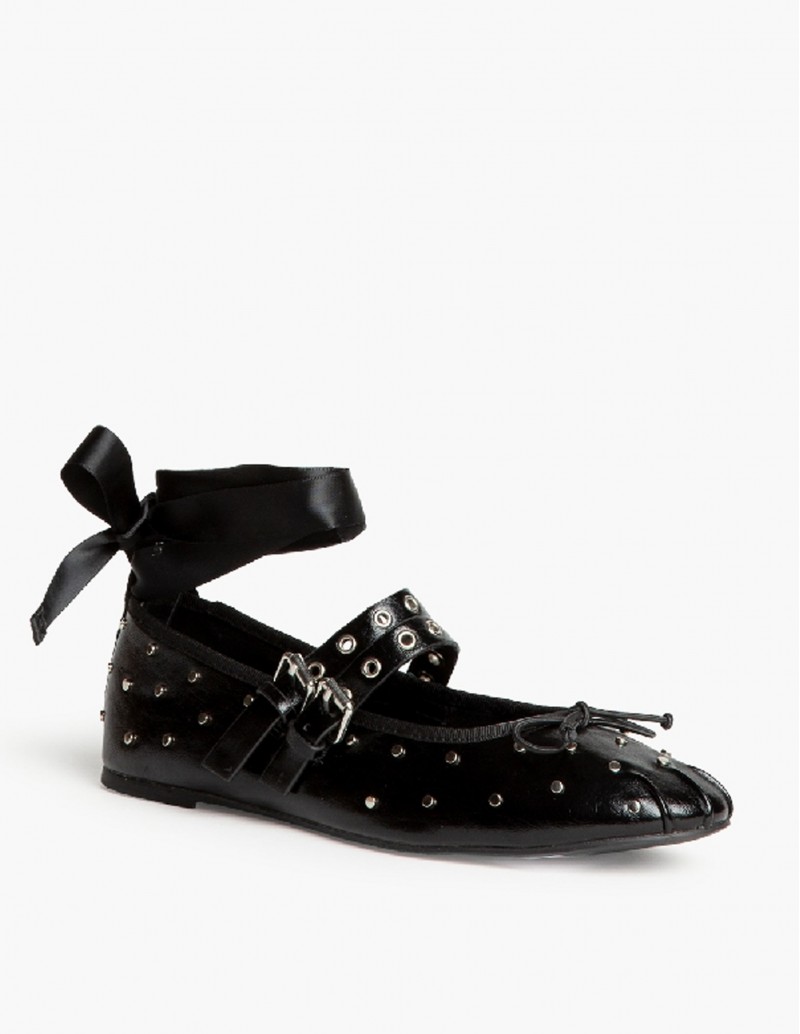 Bailarinas Tachuelas Negras Lazo 2