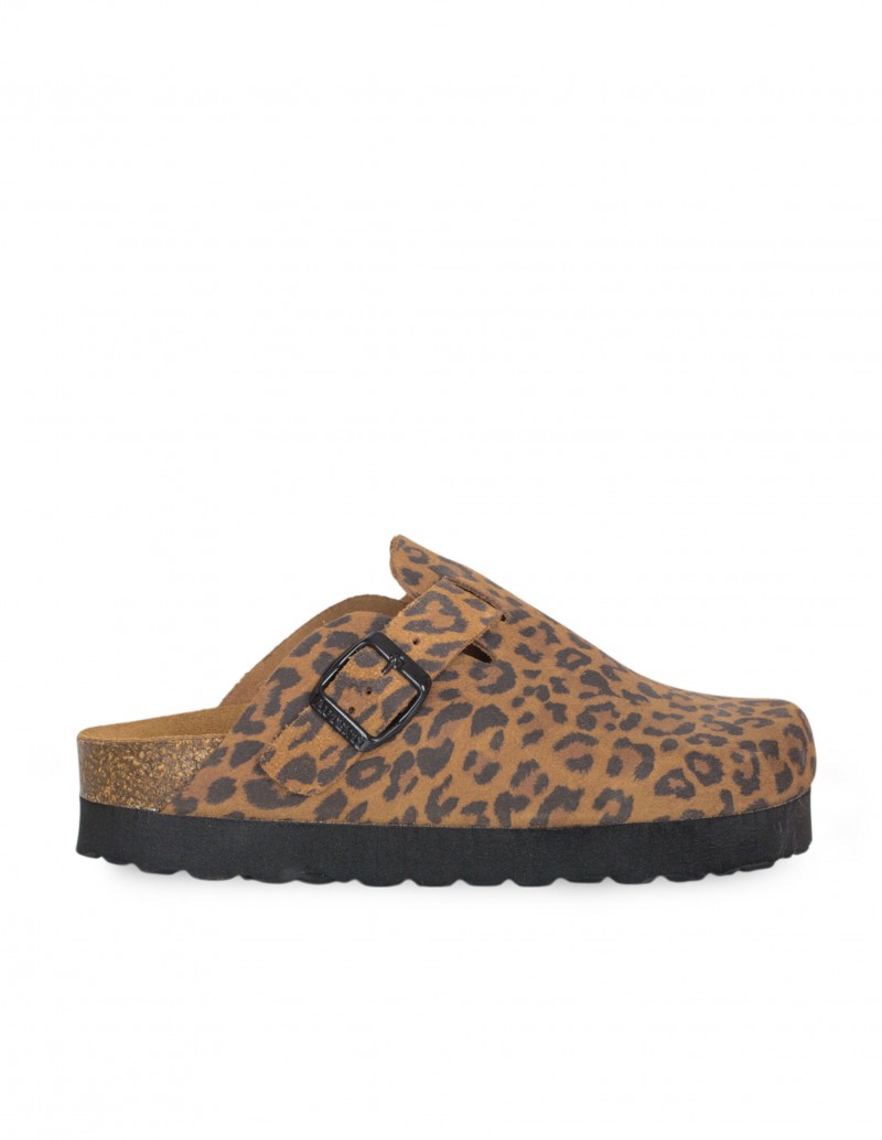 AUTENTI Zuecos Bio Plataforma Leopardo