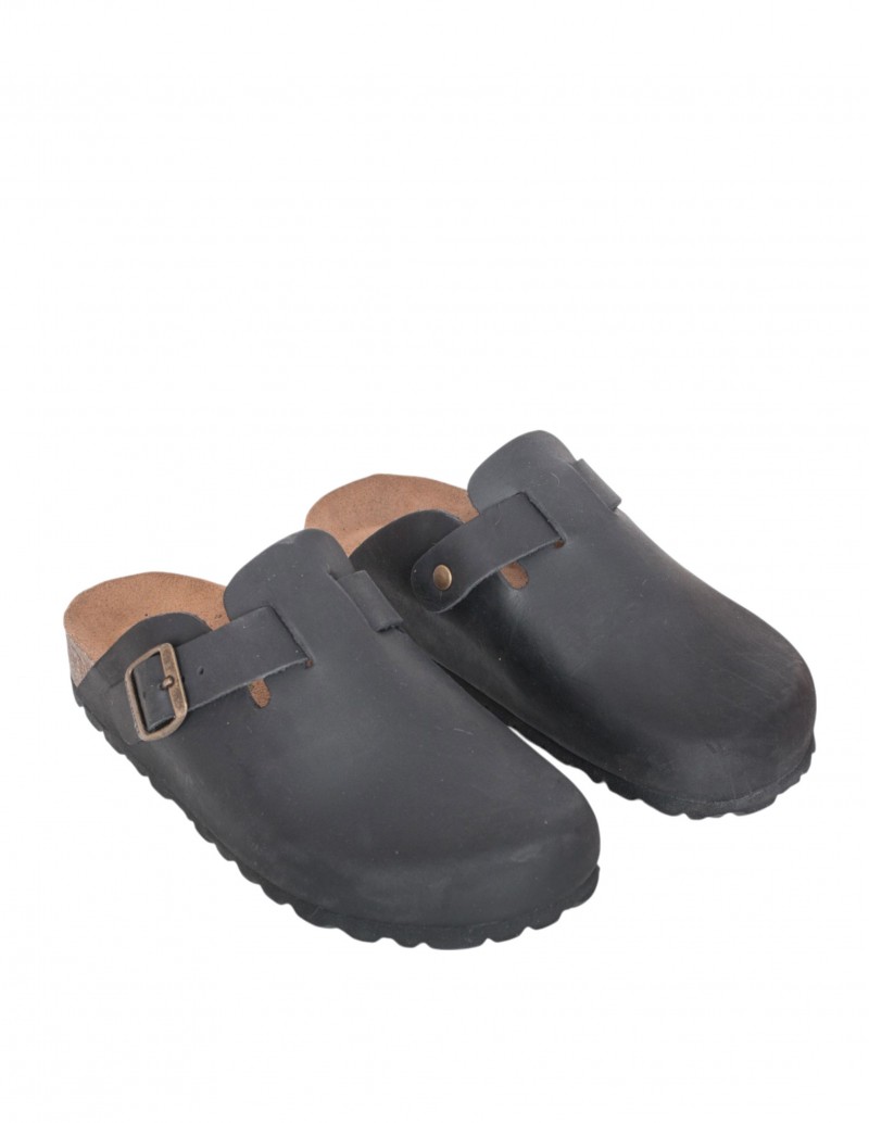 AUTENTI Zuecos Bio Piel Negro 2