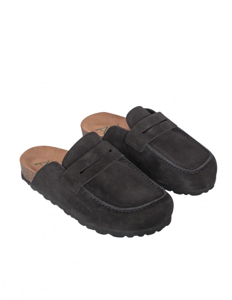 AUTENTI Zuecos Bio Estilo Mocasín Negro