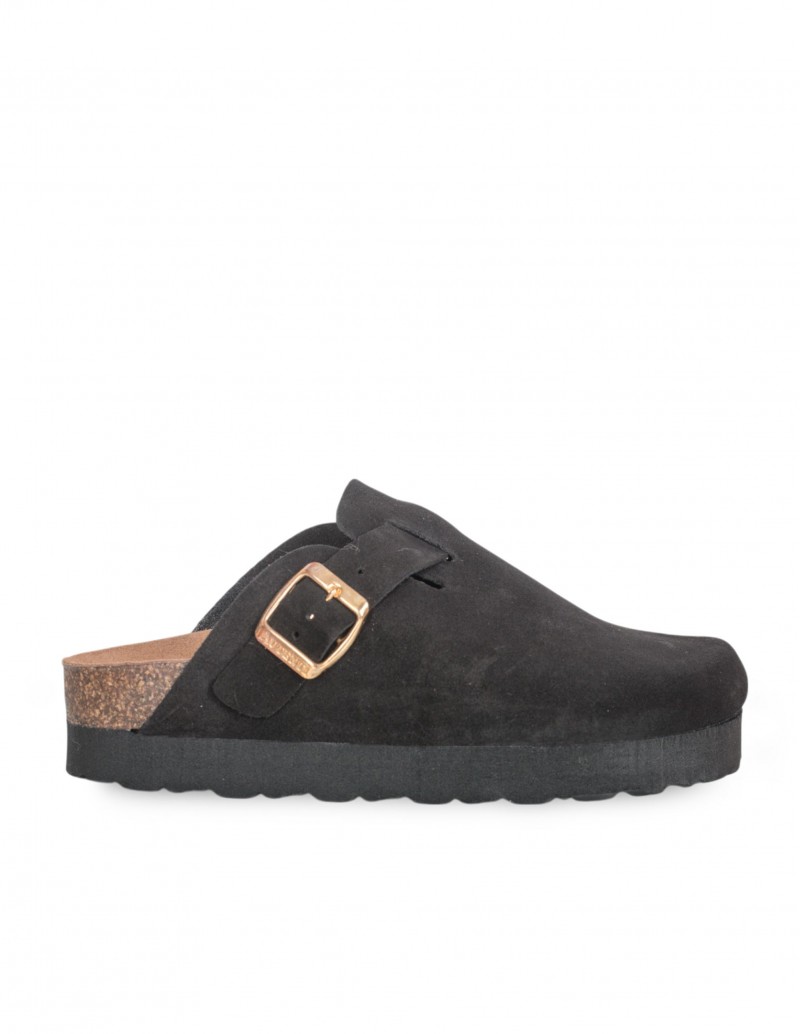 AUTENTI Zuecos Bio Plataforma Negro