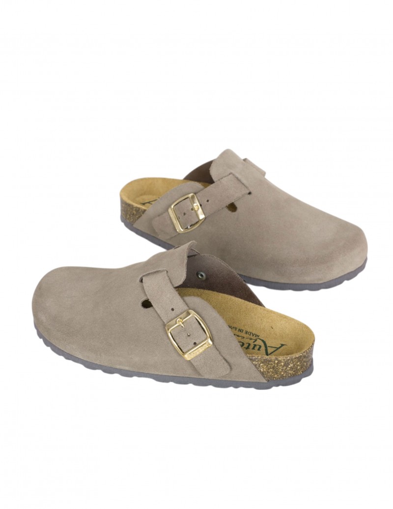 autenti zuecos mujer color topo