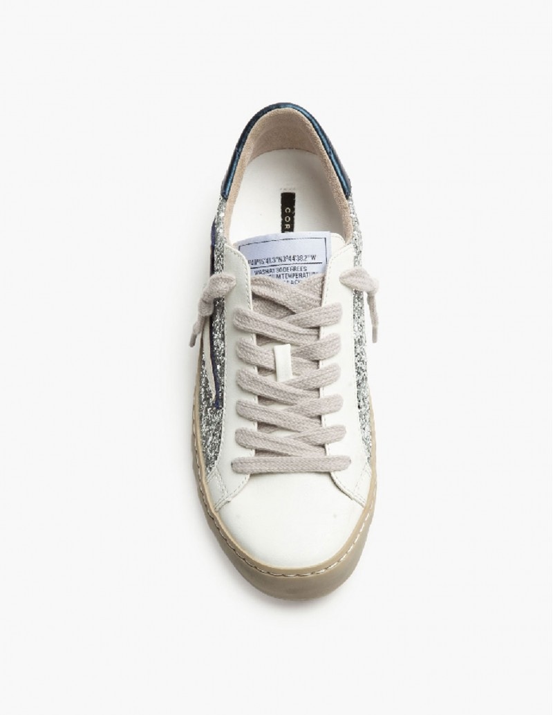 detalle cordones burdeos zapatillas glitter