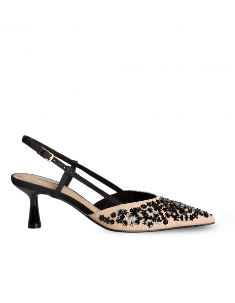 CORINA Zapatos Destalonados Kitten Abalorios