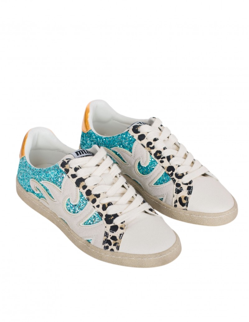 zapatillas purpurina leopardo