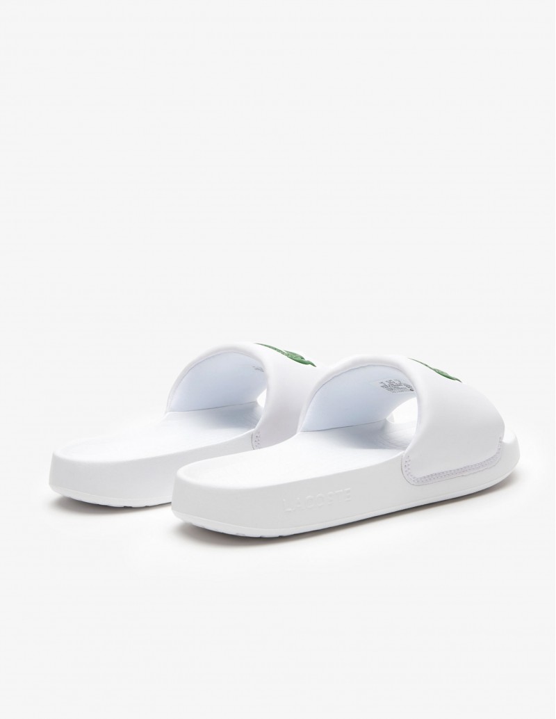 chanclas blancas marca lacoste