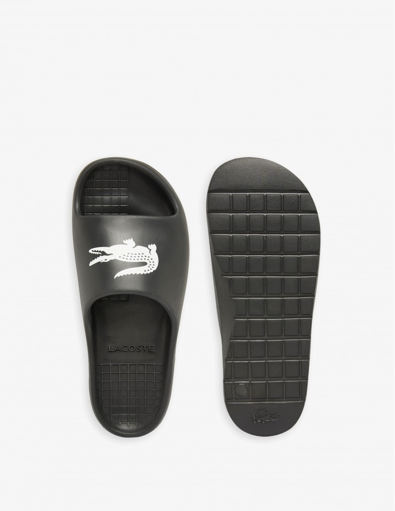 chanclas negras lacoste hombre