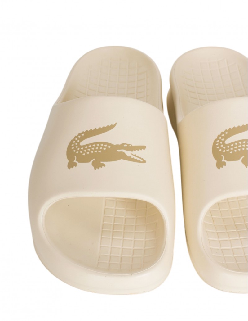 sandalias de piscina beige lacoste