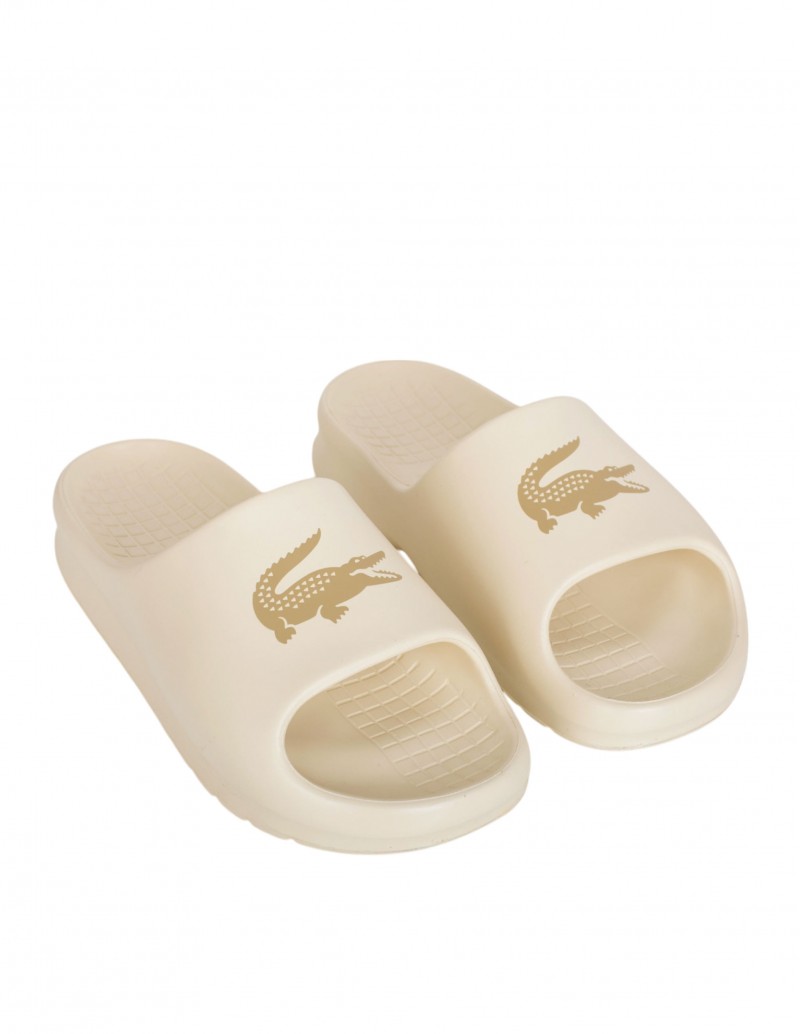 Chanclas LACOSTE Serve Slide Beige Mujer