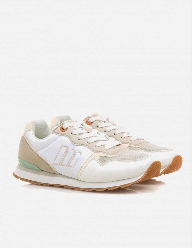deportivas mustang blanco y beige