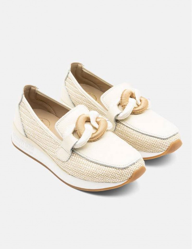 Mocasines de rafia para mujer