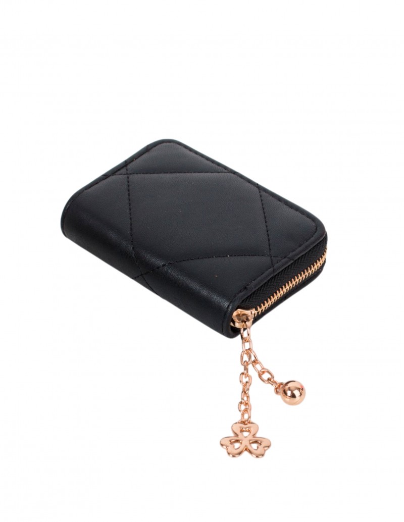 Monedero Tarjetero Negro Acolchado 2