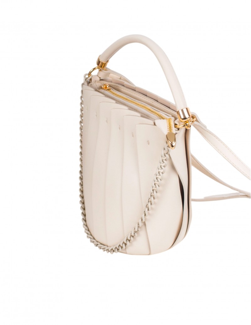 Bolso Bandolera Beige Acordeón 2