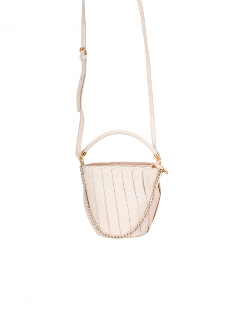 Bolso Bandolera Beige Acordeón