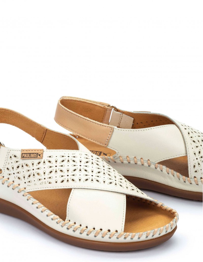 sandalias velcro beige
