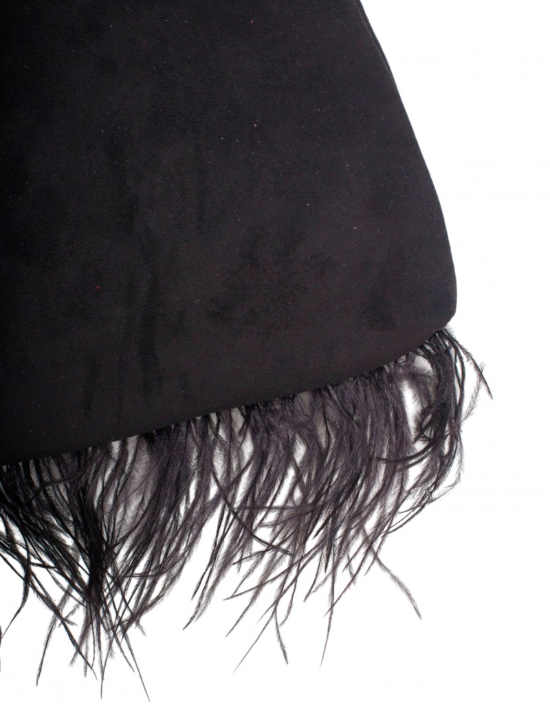 Bolso Plumas Nudo Japonés Negro 2